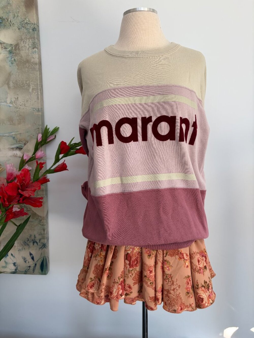 Etoile Isabel Marant Graphic Print Crew Neck Sweatshirt Size 38